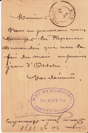 Agrandir Cartes postales (N°5) pionnières 1876 face2